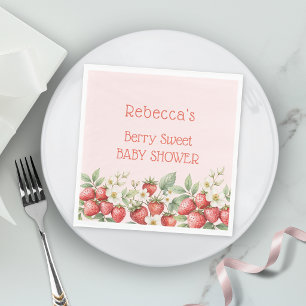 Berry Sweet Baby Shower Strawberries Blossom Napkins