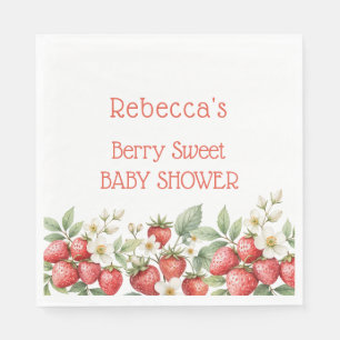 Berry Sweet Baby Shower Strawberries Blossom Napkins