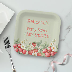 Berry Sweet Baby Shower Strawberries Paper Plates