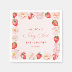 Berry Sweet Baby Shower Strawberry Bow Napkins