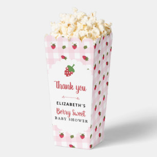 Berry Sweet Baby Shower Strawberry Gingham Favor Boxes
