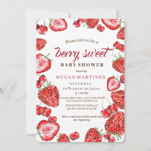 Berry Sweet Baby Shower Strawberry Invitation