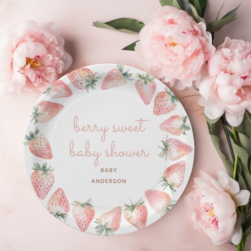 Berry Sweet Baby Shower Strawberry Party Paper Plates