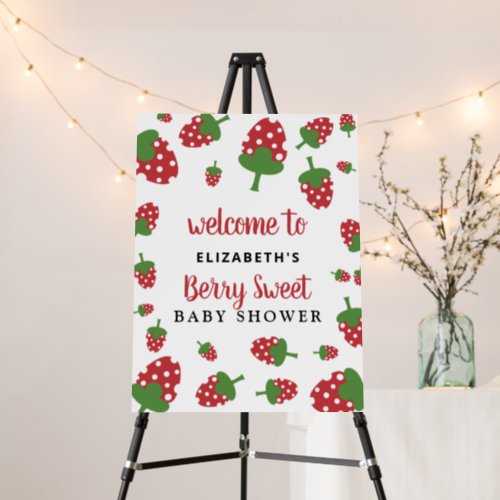 Berry Sweet Baby Shower Strawberry Welcome Cute Foam Board