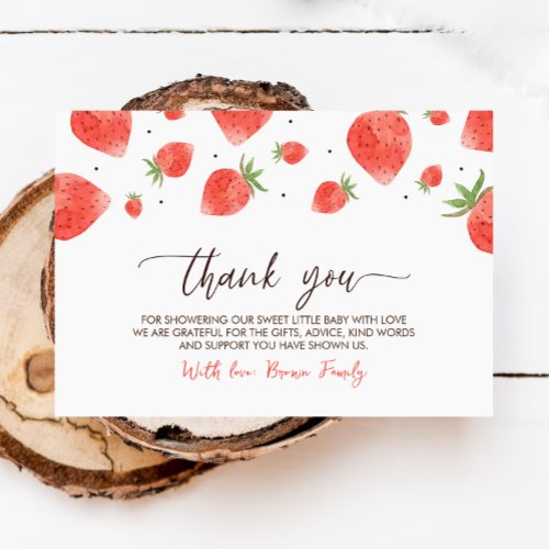 Berry Sweet Baby Shower Thank You Card