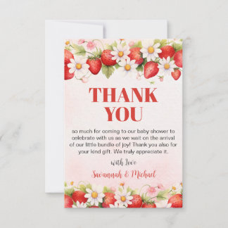 Berry Sweet Baby Shower Thank You Card