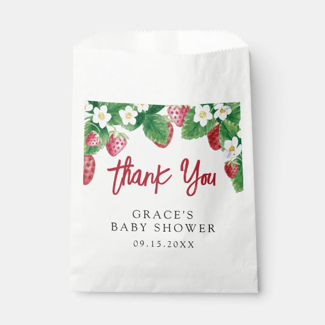 Berry Sweet  Baby Shower Thank You Favor Bag (Front)