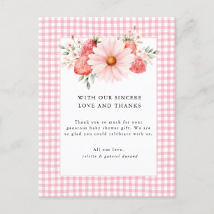 Berry Sweet Baby Shower Thank You Postcard