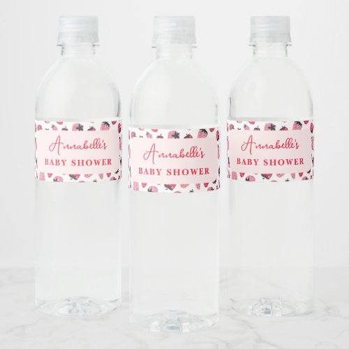 Berry Sweet Baby Shower Water Bottle Strawberry Water Bottle Label