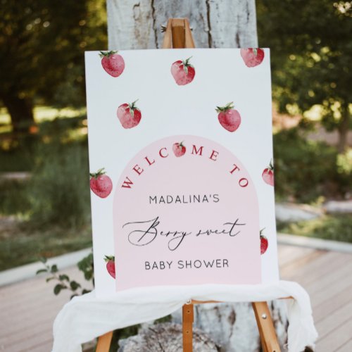 Berry sweet baby shower welcome foam board