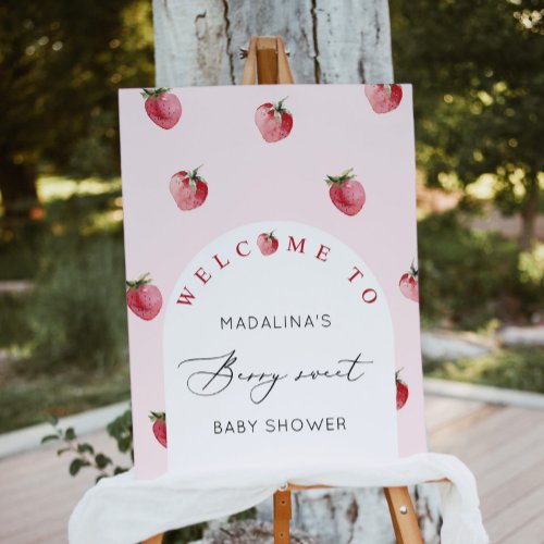 Berry sweet baby shower welcome foam board