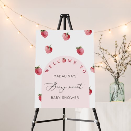 Berry sweet baby shower welcome foam board