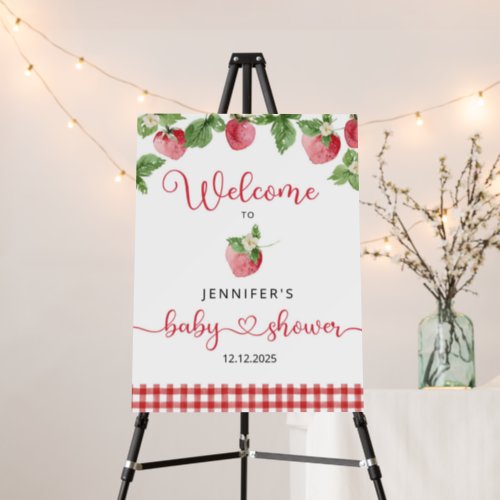 Berry sweet baby shower welcome foam board