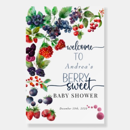 Berry Sweet  Baby Shower Welcome Party Poster
