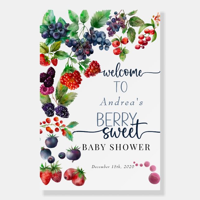 Berry Sweet  Baby Shower Welcome Party Poster (Front)
