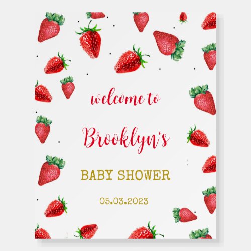 Berry Sweet Baby Shower Welcome Sign