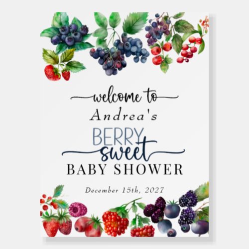 Berry Sweet  Baby Shower Welcome Sign