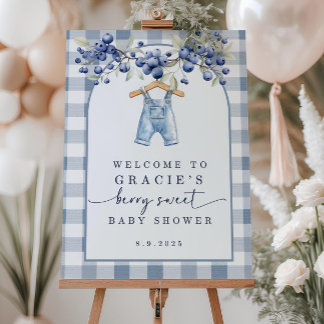 Berry Sweet Baby Shower Welcome Sign, Editable Bab Foam Board