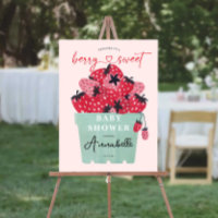 Berry Sweet Baby Shower Welcome Sign Strawberry