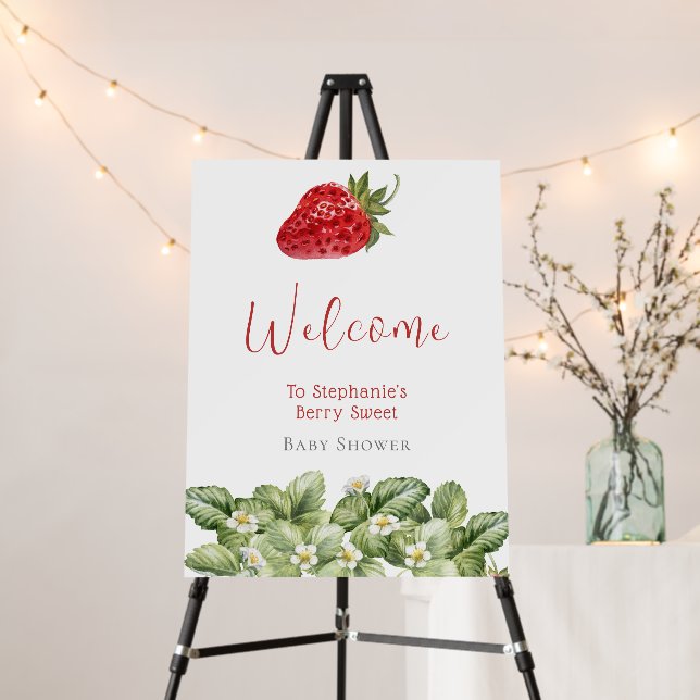 Berry Sweet Baby Shower Welcome Thank You Sign (In Situ (Stand))