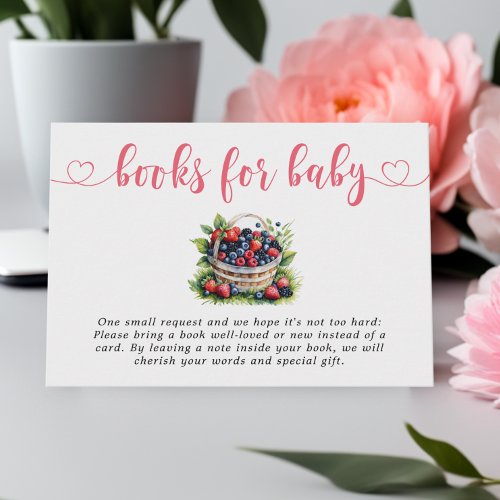 Berry Sweet Baby Shower Wild Berries Books Enclosure Card