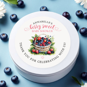 Berry Sweet Baby Shower Wild Berries Classic Round Sticker