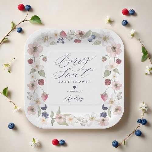 Berry Sweet Baby Shower Wild Berries  Floral Paper Plates