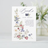 Berry Sweet Baby Shower Wild Berries & Flowers Enclosure Card (Standing Front)