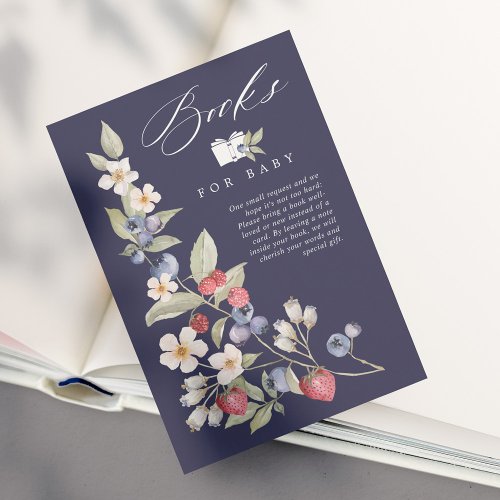 Berry Sweet Baby Shower Wild Berries  Flowers Enclosure Card