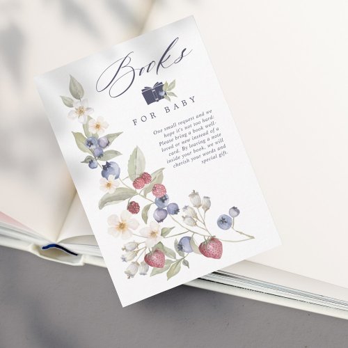 Berry Sweet Baby Shower Wild Berries  Flowers Enclosure Card