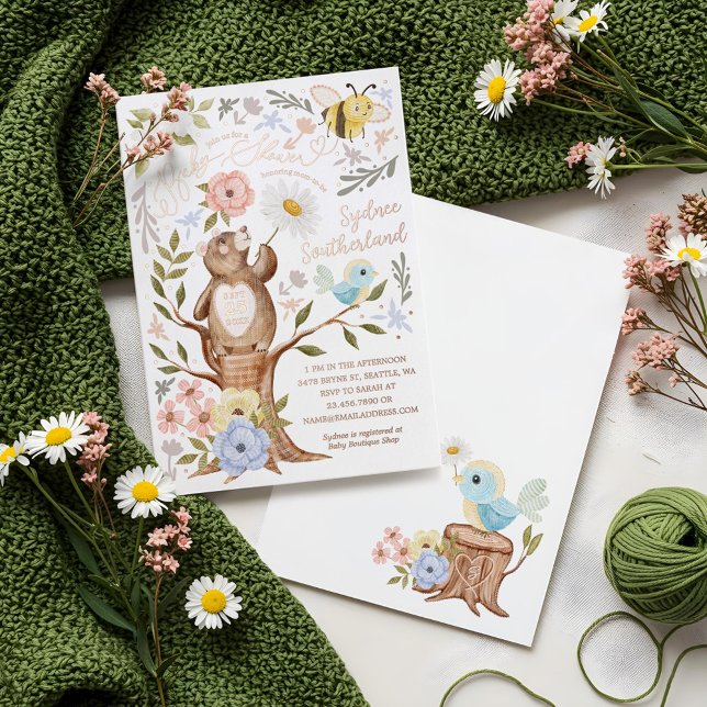 Berry Sweet Baby Shower Wild Berries & Flowers Foil Invitation (Berry Sweet Baby Shower Wild Berries & Flowers Foil Invitation)