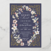 Berry Sweet Baby Shower Wild Berries & Flowers Foil Invitation (Front)