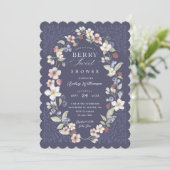 Berry Sweet Baby Shower Wild Berries & Flowers Invitation (Standing Front)