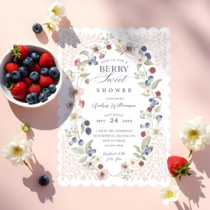 Berry Sweet Baby Shower Wild Berries & Flowers Invitation