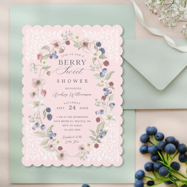 Berry Sweet Baby Shower Wild Berries & Flowers Invitation (Berry Sweet Baby Shower Wild Berries & Flowers Invitation)