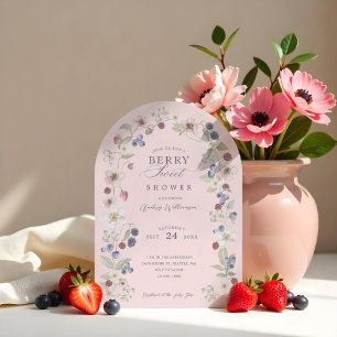 Berry Sweet Baby Shower Wild Berries & Flowers Invitation