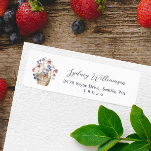 Berry Sweet Baby Shower Wild Berries & Flowers Label