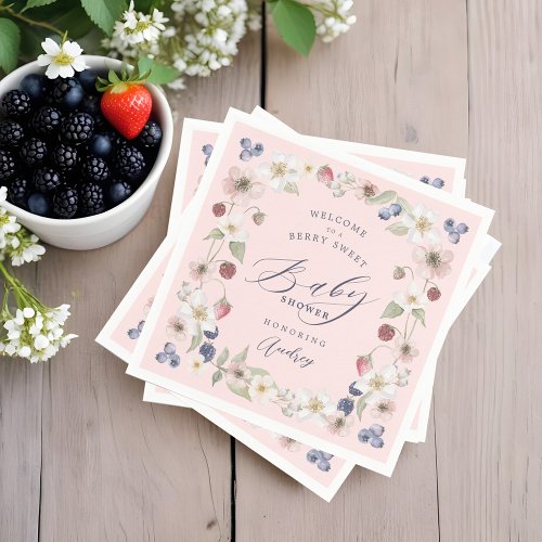 Berry Sweet Baby Shower Wild Berries  Flowers Napkins