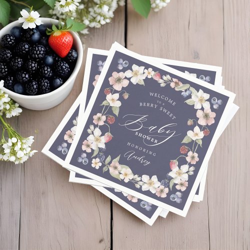 Berry Sweet Baby Shower Wild Berries  Flowers Napkins