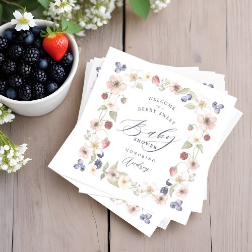 Berry Sweet Baby Shower Wild Berries  Flowers Napkins