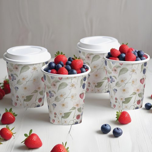 Berry Sweet Baby Shower Wild Berries  Flowers Paper Cups