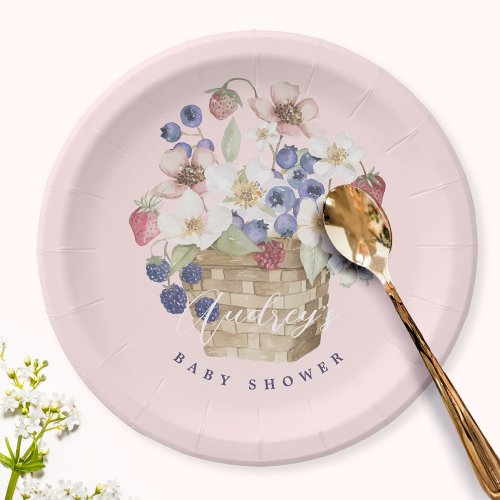 Berry Sweet Baby Shower Wild Berries  Flowers Paper Plates