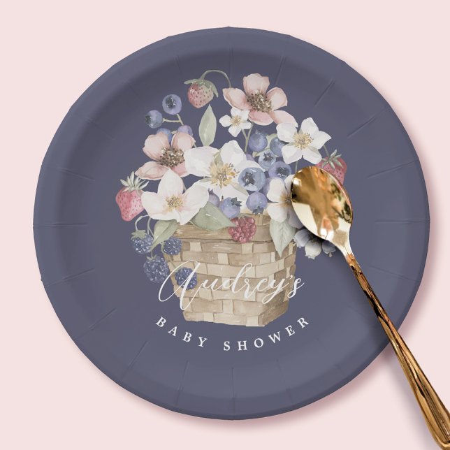 Berry Sweet Baby Shower Wild Berries & Flowers Paper Plates (Berry Sweet Baby Shower Wild Berries & Flowers Paper Plates)