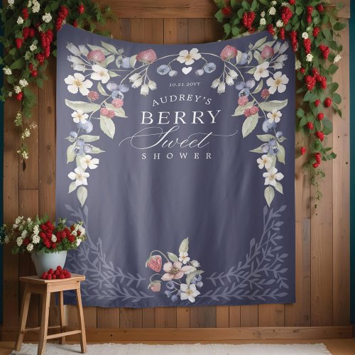 Berry Sweet Baby Shower Wild Berries  Flowers Tapestry