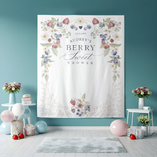 Berry Sweet Baby Shower Wild Berries & Flowers Tapestry