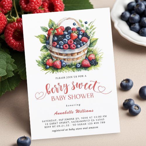 Berry Sweet Baby Shower Wild Berries  Invitation