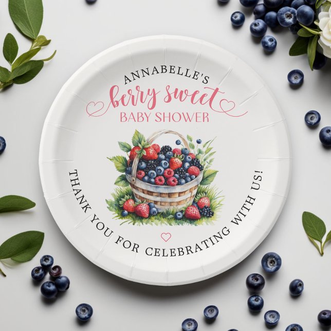 Berry Sweet Baby Shower Wild Berries  Paper Plates (Creator Uploaded)
