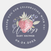Berry Sweet Baby Shower Wild Berries Thank You Classic Round Sticker (Front)