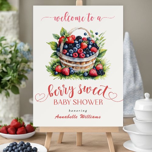 Berry Sweet Baby Shower Wild Berries Welcome Foam Board