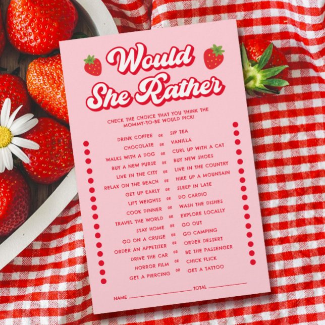 Berry Sweet Baby Shower Would She Rather Game (Creator Uploaded)